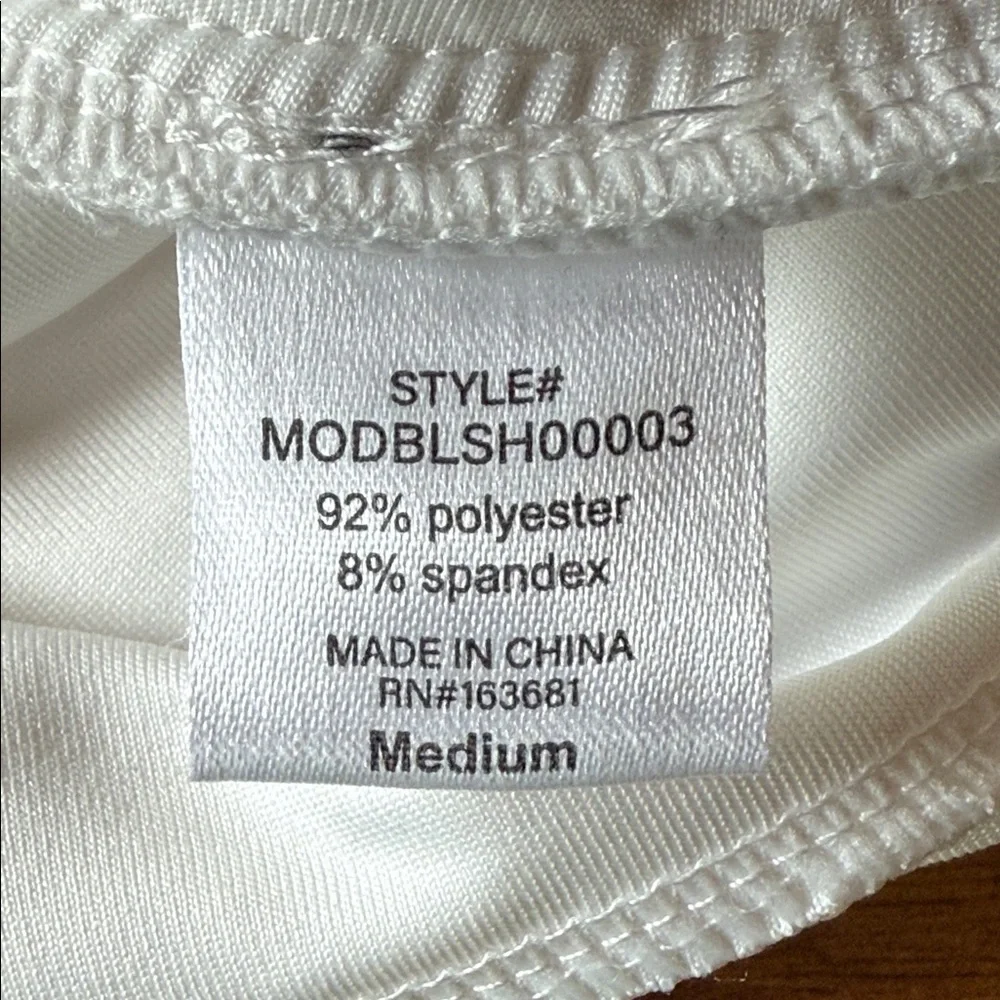 NWT MOD on Trend White Sleeveless Wrap Bodysuit - Picture 6 of 7